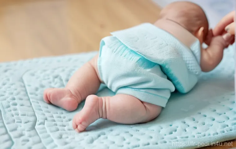 영유아 기저귀 발진 관리법 - **Prompt 1: Gentle Diaper Change and Airing Out**
    "A heartwarming, close-up shot of a parent's h...