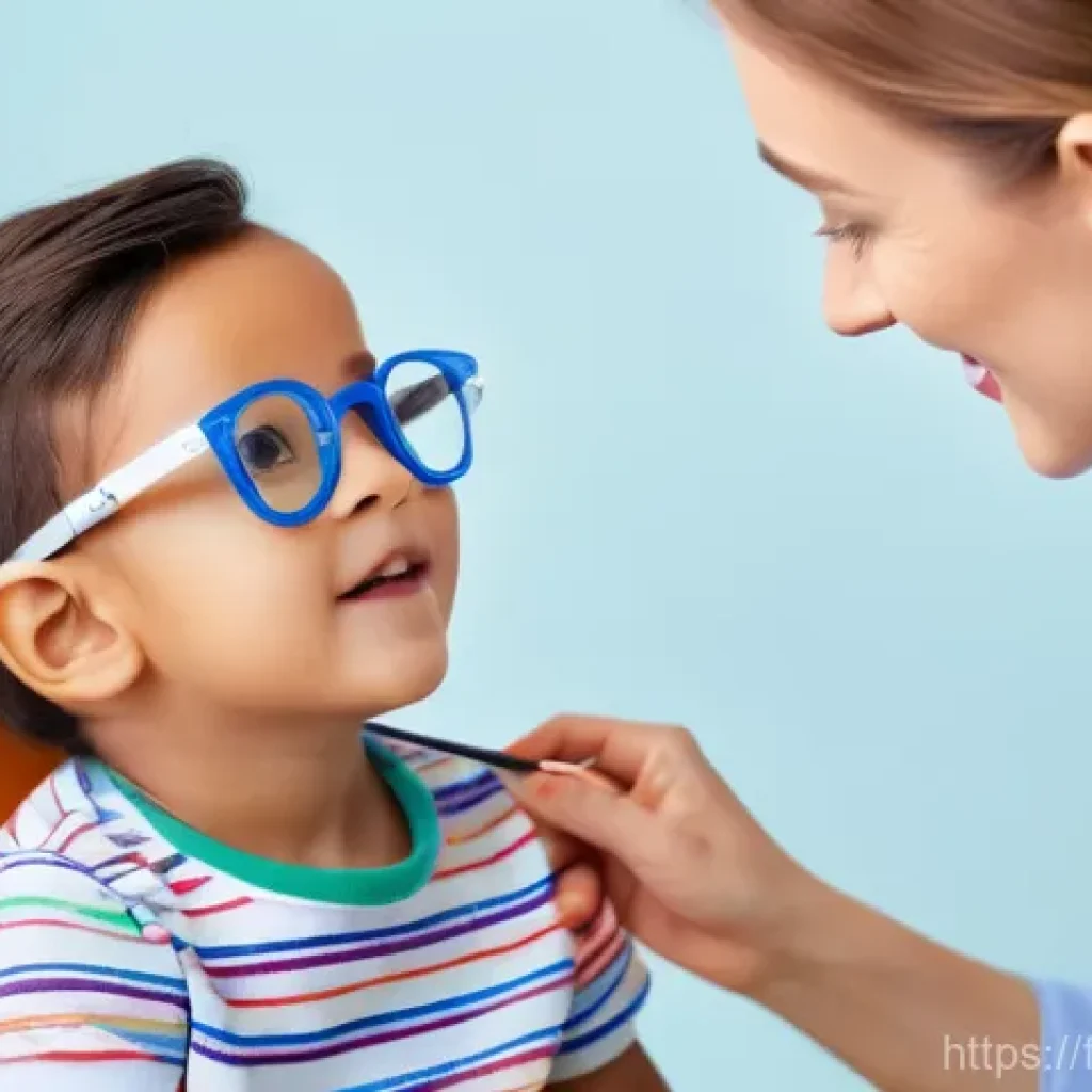 아이들의 약시 진단과 안경 선택법 - A joyful 4-year-old child, wearing brightly colored, well-fitting children's glasses made of flexibl...